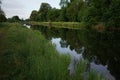 Water reflection of Havel river canal VoÃÅ¸kanal in Krewelin, Oberhavel, Ruppiner Lakeland, Brandenburg